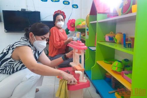 Vĩnh Long cho trẻ mẫu giáo học trực tiếp sớm hơn 1 tuần