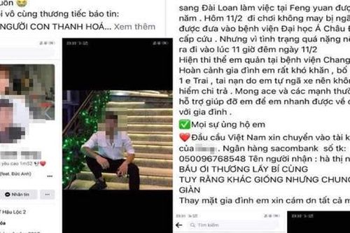 Nạn nhân 'sốc' nặng khi bị dựng chuyện tử nạn ở Đài Loan để kêu gọi tiền từ thiện