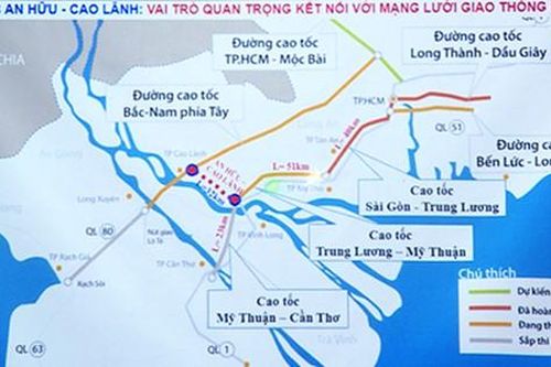 Đề xuất 6.029 tỷ đồng đầu tư đường cao tốc Cao Lãnh- An Hữu