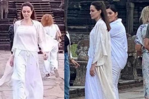 Angelina Jolie bất ngờ lọt vào ống kính người qua đường ở Campuchia