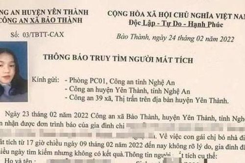 Nửa tháng ròng rã tìm kiếm nữ sinh lớp 11 rời nhà rồi mất tích bí ẩn