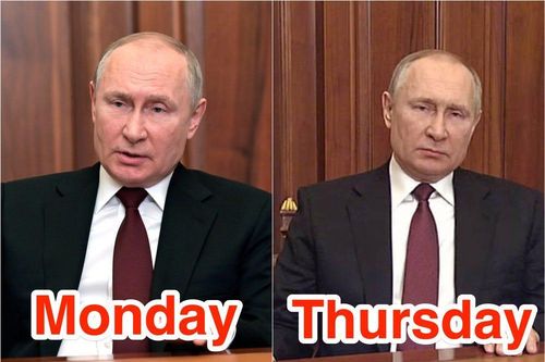 Trang phục gây chú ý của Tổng thống Nga Putin khi tuyên chiến với Ukraine