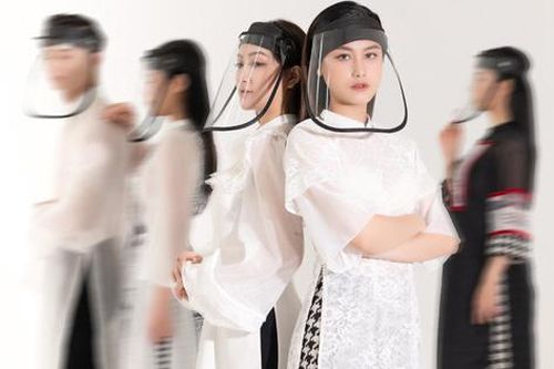 Ấn tượng bộ sưu tập áo dài với tạo hình người 'chiến sĩ áo trắng' và đại dịch COVID-19