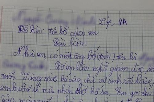 Xỉu dọc xỉu ngang bài văn tả 'bóc phốt' bố của nam sinh lớp 4