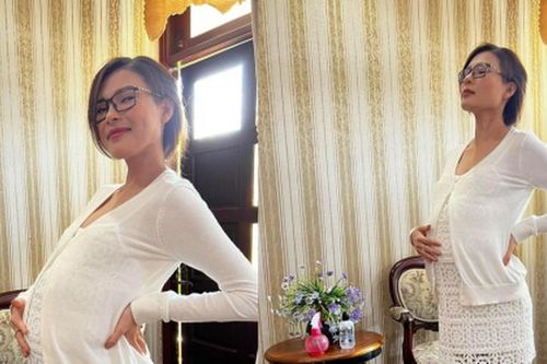 Thúy Diễm khiến dân tình xôn xao khi đăng ảnh bụng bầu vượt mặt