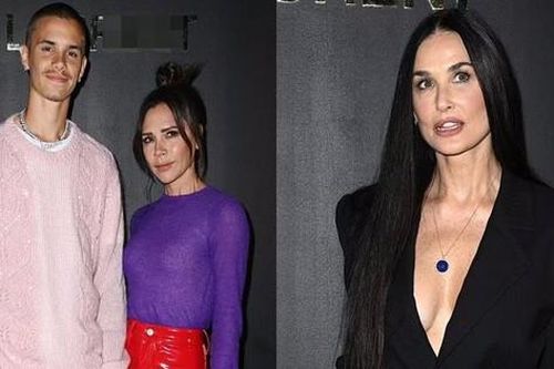 Demi Moore 'thả rông' ở tuổi 60 không nổi bằng mẹ con Victoria Beckham kín bưng