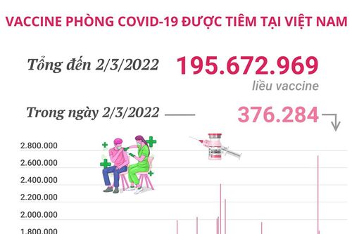 Hơn 195,6 triệu liều vaccine phòng COVID-19 đã được tiêm tại Việt Nam