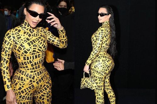 Kim Kardashian quấn băng dính khắp người, khoe body đồng hồ cát 'ná thở' dự show Balenciaga