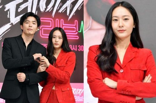 Krystal lộ vẻ ngoài già chát dưới ống kính của phóng viên