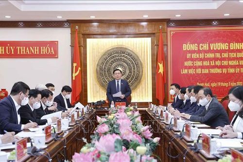 Chủ tịch Quốc hội làm việc với Ban Thường vụ Tỉnh ủy Thanh Hóa
