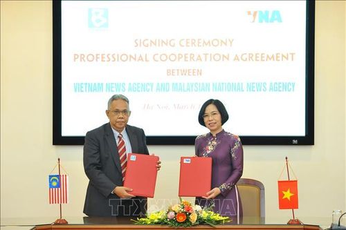 Thông tấn xã Việt Nam và Hãng Thông tấn quốc gia Malaysia ký kết Thỏa thuận hợp tác