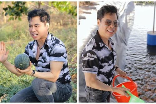 'Ông hoàng nhạc sến' Ngọc Sơn cuốc đất, cho cá ăn ở mảnh đất 50 hecta