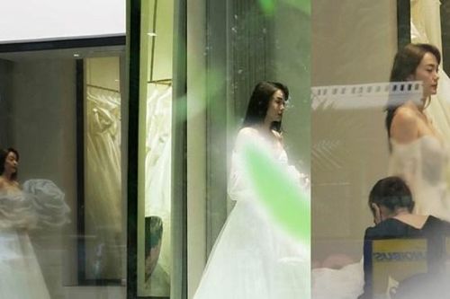Minh Hằng bí mật ra Hà Nội chọn váy cưới