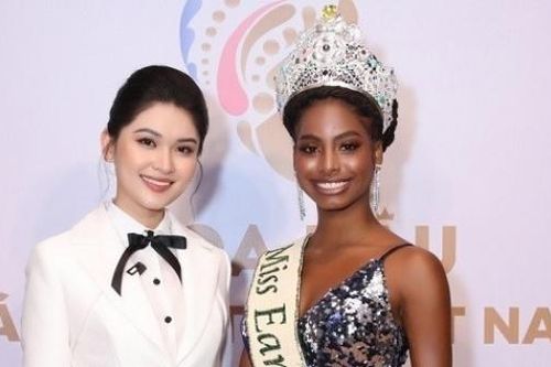 Á hậu Thùy Dung rạng rỡ bên Hoa hậu Trái đất 2021 Destiny Wagner