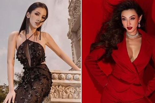 Cẩm Đan diện váy dạ hội xuyên thấu sexy, Thùy Tiên mặc vest đỏ rực khoe vòng 1 nóng bỏng