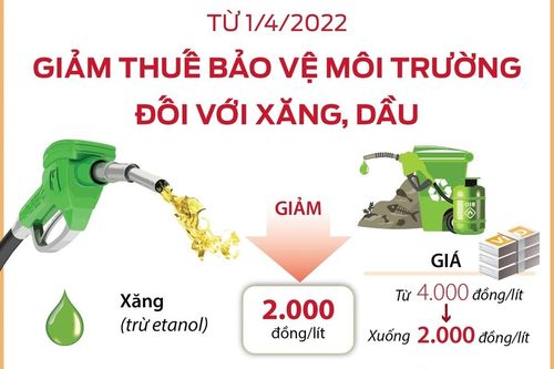 Từ 1/4/2022: Giảm thuế bảo vệ môi trường đối với xăng, dầu