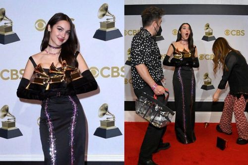 Grammy 2022: Mới nhận kèn vàng chưa được bao lâu, Olivia Rodrigo đã gặp phải sự cố 'dở khóc dở cười'