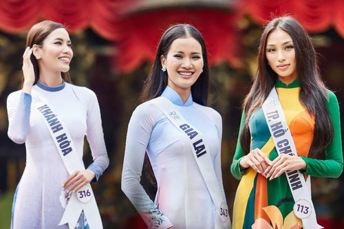 Lê Hoàng Phương - Hương Ly - Bảo Ngọc đọ sắc với áo dài nền nã