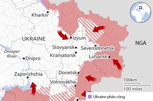 Các hướng tiến công của Nga tại Donbas