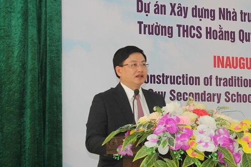Khánh thành Nhà truyền thống và sinh hoạt chuyên môn Trường THCS Hoằng Quý do Quỹ Tác động nhanh của Chính phủ Ấn Độ tài trợ