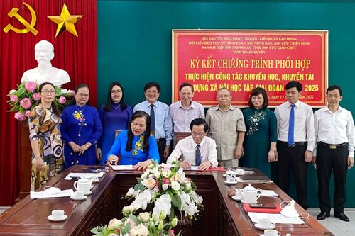 Hội Khuyến học tỉnh: Ký kết chương trình phối hợp với 8 đơn vị