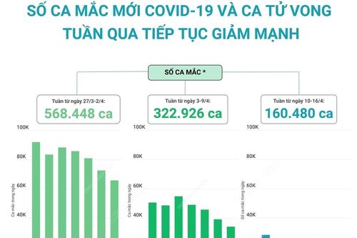 Số ca mắc mới COVID-19 và ca tử vong tuần qua tiếp tục giảm sâu