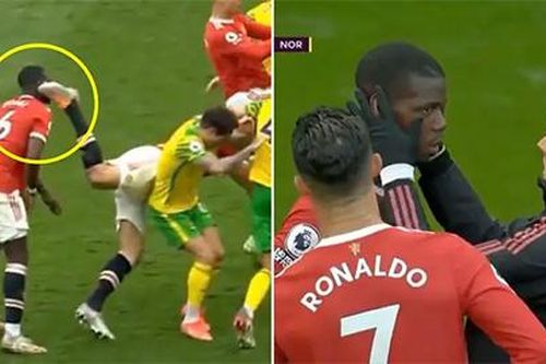 Pogba giận tím người vì bị Maguire đá vào mặt