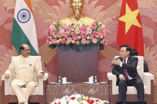 Chủ tịch Quốc hội Vương Đình Huệ hội đàm với Chủ tịch Hạ viện Ấn Độ