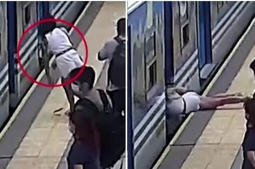 Ai cũng sốc khi cô gái ngất xỉu, ngã nhào vào đoàn tàu đang chạy nhưng sống sót kỳ diệu