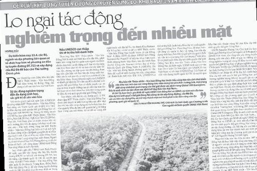 Xung quanh đề xuất xây dựng tuyến đường đi qua vùng lõi Khu Bảo tồn (KBT) Thiên nhiên - Văn hóa Đồng Nai: Sẽ tổ chức khảo sát trực tiếp để thống nhất phương án