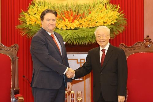 Tổng Bí thư Nguyễn Phú Trọng tiếp Đại sứ Hoa Kỳ Marc E. Knapper