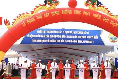 Động thổ giai đoạn 2 đường trục nối vùng kinh tế biển Nam Định với cao tốc Cầu Giẽ - Ninh Bình