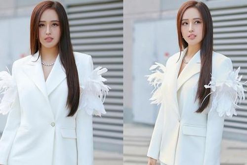 Diện vest trắng đính lông vũ lạ mắt, Mai Phương Thúy khoe thần thái 'đỉnh cao' ở tuổi 34