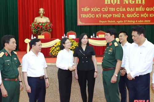 Đại tướng Lương Cường cùng các ĐBQH tỉnh Thanh Hóa tiếp xúc cử tri huyện Thạch Thành