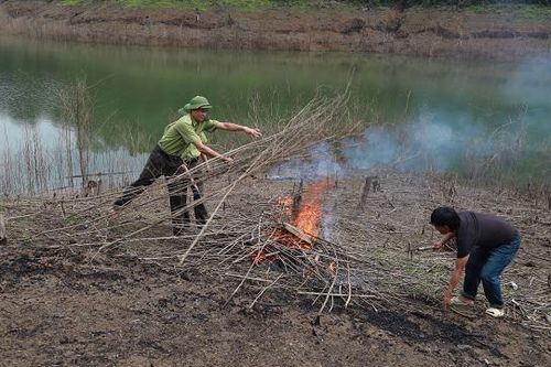Hà Tĩnh: Thu dọn lòng hồ Ngàn Trươi, giảm thiểu nguy cơ cháy rừng