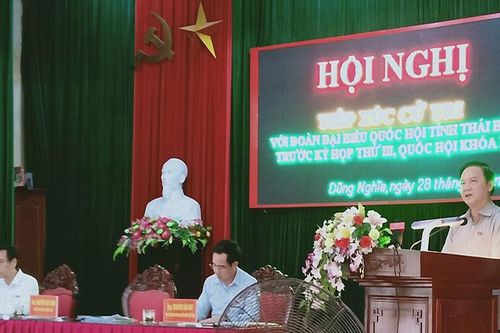 Phó Chủ tịch Quốc hội Nguyễn Khắc Định tiếp xúc cử tri tỉnh Thái Bình