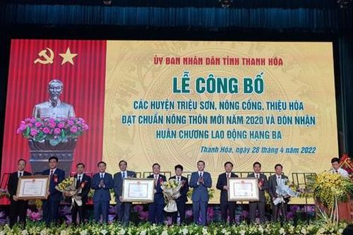 Thanh Hóa: Công bố các huyện Triệu Sơn, Thiệu Hóa và Nông Cống đạt chuẩn nông thôn mới