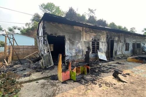 Yên Bái: Cháy điểm trường mầm non, 60 trẻ tạm thời nghỉ học