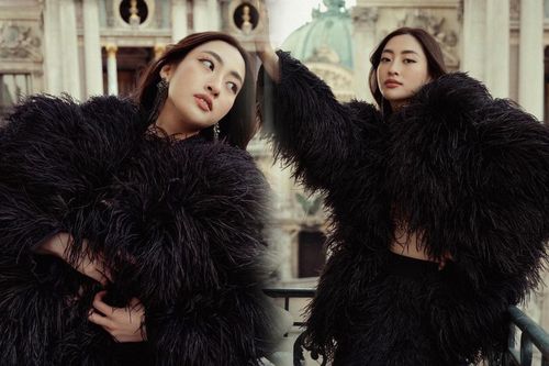 Khoác áo lông vũ quý phái tại Paris, Lương Thùy Linh bị cà khịa 'Sao giống cây chổi lông gà vậy?'