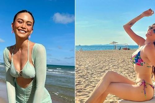 Võ Hoàng Yến, Mâu Thủy khoe dáng nóng bỏng với bikini trên biển trong kỳ nghỉ lễ