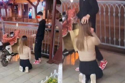 Cô gái khóc lóc quỳ gối cầu xin giữa đường, phản ứng của bạn trai gây ngỡ ngàng
