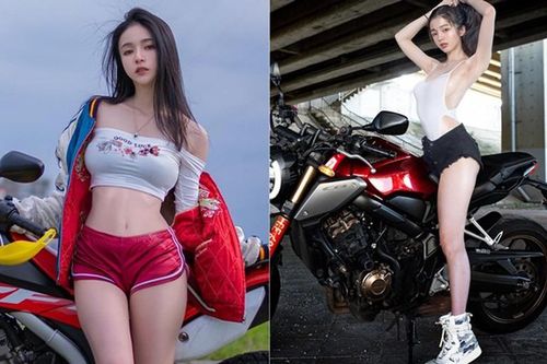 Nữ nhân viên không ngại 'thả rông' khoe dáng nuột bên xế khủng