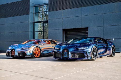 Ngắm bộ đôi siêu xe Bugatti Chiron với màu sơn đặc biệt