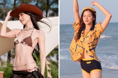 Quẩy style biển của bộ đôi bạn thân: Mai Davika 'bad girl' hở bạo, Baifern Pimchanok 'kín trên bít dưới'