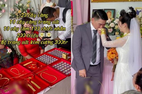 Nhận của hồi môn sương sương tiền tỷ, cô dâu đeo vàng 'còng lưng'