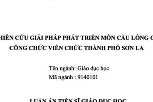 Chuyên gia nói gì về luận án tiến sĩ 'phát triển... môn cầu lông' cho viên chức?