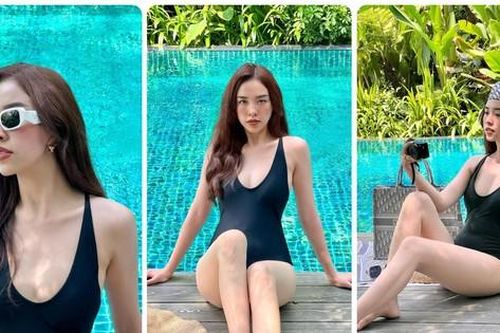 Á hậu Thúy An diện đồ bơi một mảnh khoe vòng một cực gợi cảm