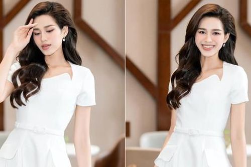 Mặc váy trắng tinh khôi, Đỗ Thị Hà được khen đẹp mong manh tựa 'nàng thơ'