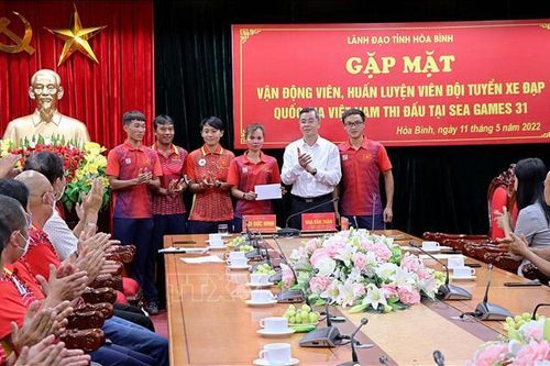 SEA Games 31: Gặp mặt các vận động viên, huấn luyện viên Đội tuyển xe đạp Quốc gia