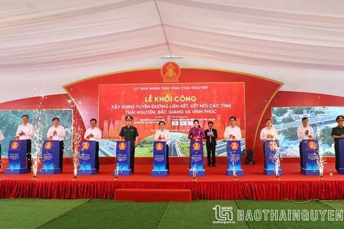 Khởi công tuyến đường trọng điểm liên kết các tỉnh Thái Nguyên, Bắc Giang, Vĩnh Phúc gần 3.800 tỷ